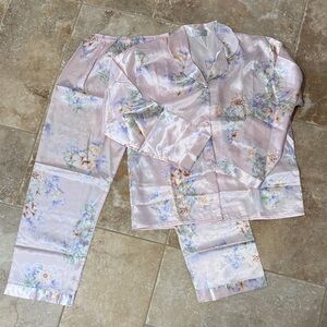 Floral Satin Like Pajama Set